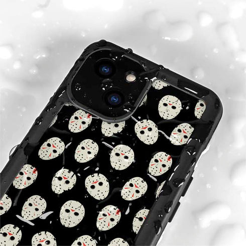 Warner Bros Friday the 13th Jason Voorhees Pattern iPhone 15 Plus Waterproof Case